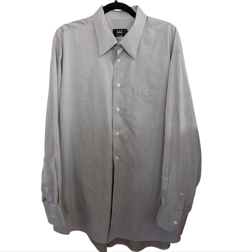 Ike Behar Gray Dress Shirt Size 17.5 X 34 EUC Canada Luxe